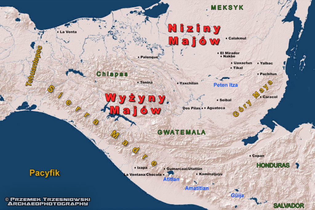 Wyżyny Majów, Mezoameryka mapa