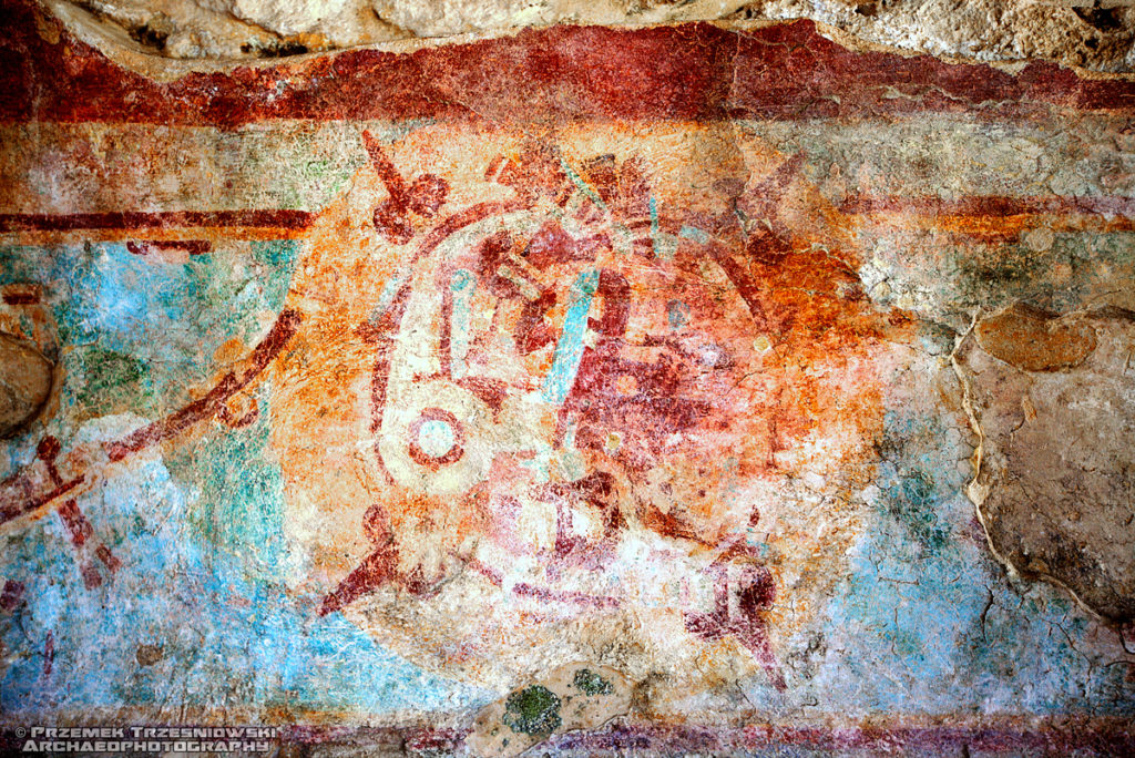 Mayapan Jukatan Meksyk fresk koło Słońca
