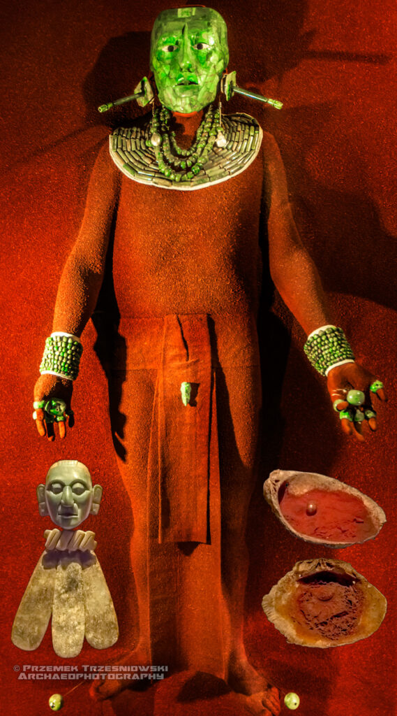 Pakal Wielki maska jadeit muszle ozdoby