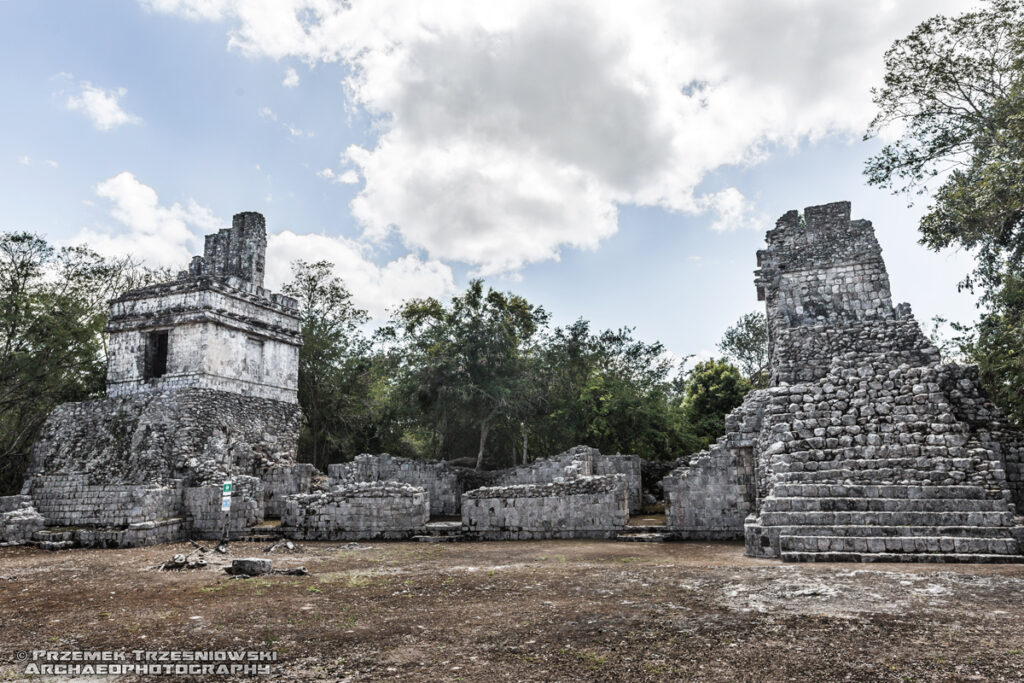 ruiny ruins maya hochob campeche mound meksyk jukatan mexico yucatan tower torro wieza