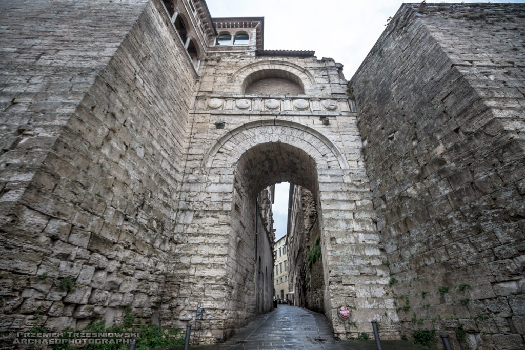 Perugia Perusia Umbria Italia Włochy Etruski Łuk Arco Etrusco